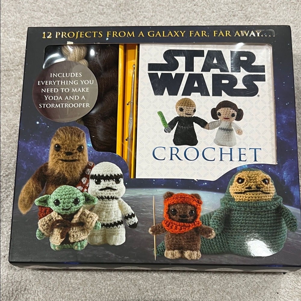 Star Wars Crochet Kit with Brown, Green, and White Characters